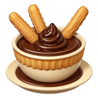 mini churros with chocolate and matching topping in a bowl sticker