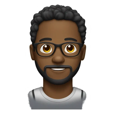 Black Young man and glasses and little beard mustache sticker
