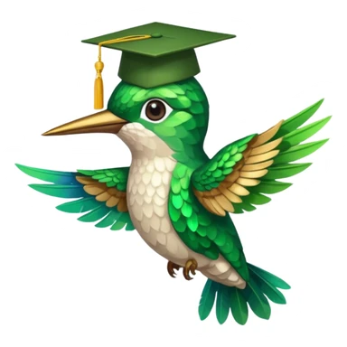 Un colibri con birrete de graduación  sticker