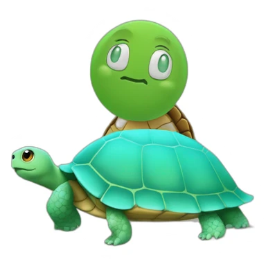 Une tortue sur un autre sticker