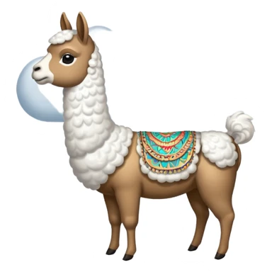 cloud patterned lama sticker