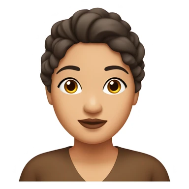 pleasantly chubby hispanic female who is brunette with long eyelashes and full lips with below shoulders not braided, teaching  sticker