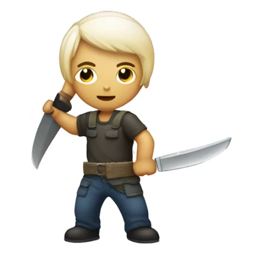 persona bionda con un fischietto e un machete in mano sticker