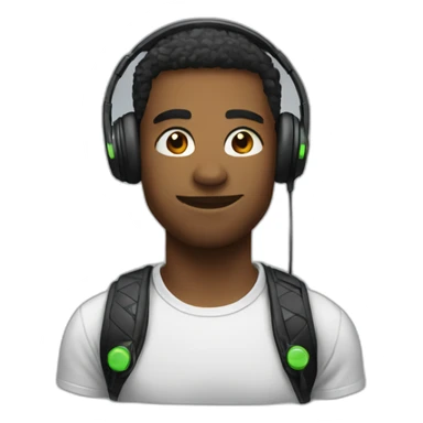 Gamer with earbuds sticker