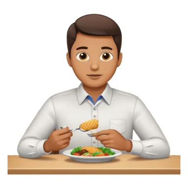 1 man eating at restaurant sticker