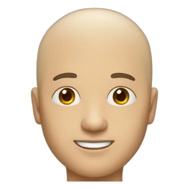 a bald man with a falling wig sticker