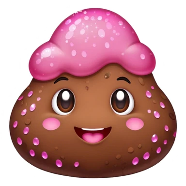 pink sparkle cute poo sticker