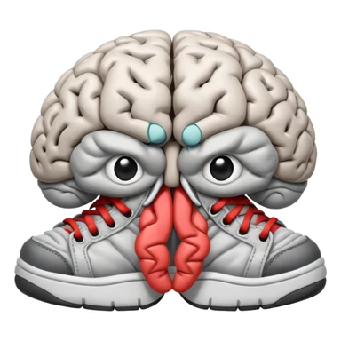 A Brain wearing jordans  sticker