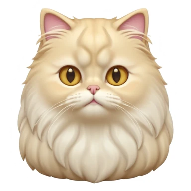 A 3D cartoon Persian cat with soft cream-white long fur, round face, golden eyes, gentle expression, cinematic Memoji-style lighting. full body or half body. sticker