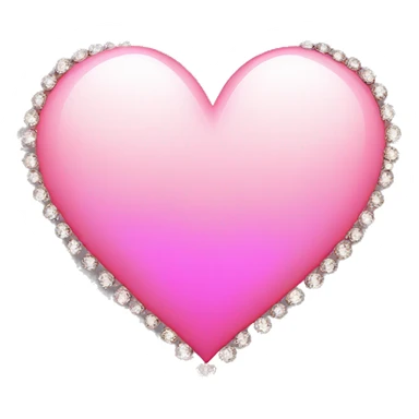 Heart pink fade with diamonds sticker