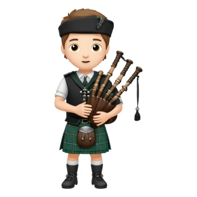 Scotch boy playing bag pipe sticker