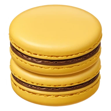 a single of yellow macaron with brown cream



















 sticker