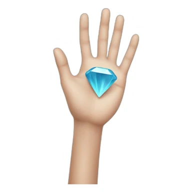 Hand making diamond shape sticker