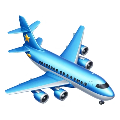 Glitter blue avião sticker