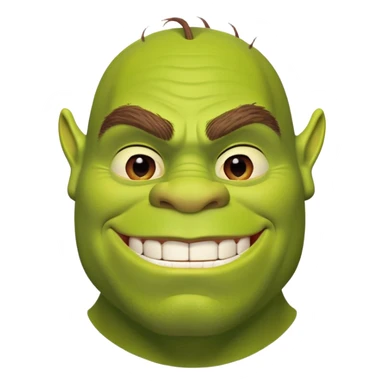 Shrek with gigachad face sticker