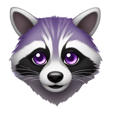 purple eyed light purple body Racoon sticker