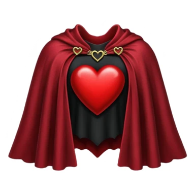 goth themed heart with a dark velvet cape sticker