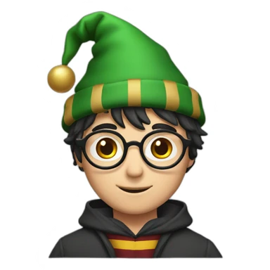 harry potter with xmas hat sticker