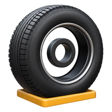 please draw me a emoji of tire - inside the manufacturing factory - getting inspected by machine not the human  sticker