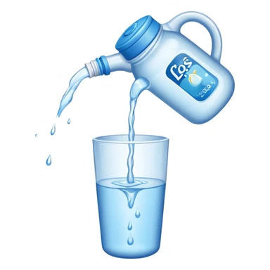 bottle of water pouring out NO GLAS! sticker