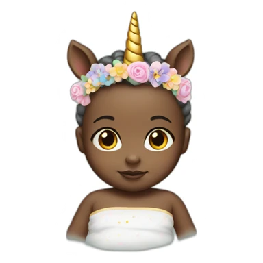 Newborn with unicorn headband sticker