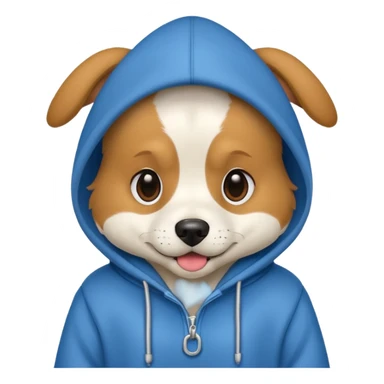 Dog wearing a hoodie sticker