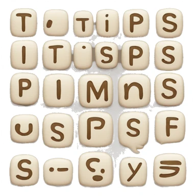 word with alphabet type letters that say "tips" sticker