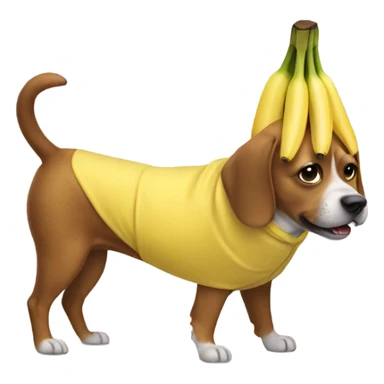 dog wearing a banana costume sticker