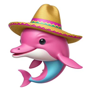 Delfin rosado con sombrero  sticker