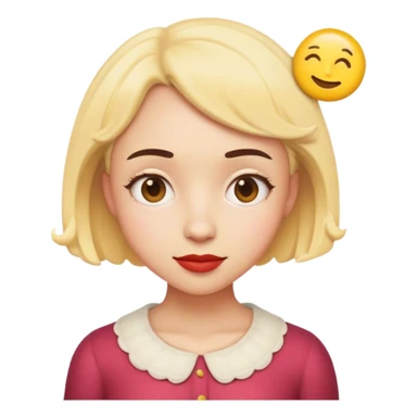 Cinematic Realistic Am√©lie Pop Culture Emoji, featuring a whimsical, charming portrayal inspired by the iconic French film rendered with delicate textures and nostalgic, soft lighting. sticker