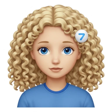 Curly blond blue eyes. Long hair cool beige blond. Longer hair beige ash blonde. sticker