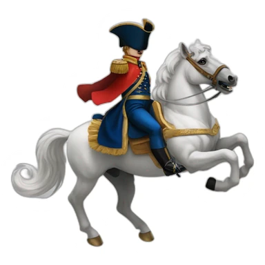Napoléon Bonaparte on white horse fight bear sticker