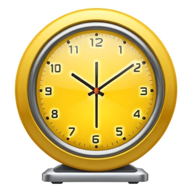 A futuristic yellow clock sticker