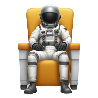 soldier in spacesuit sitting on chair sticker