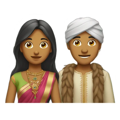 Fille indienne en couple avec garçon algérien sticker