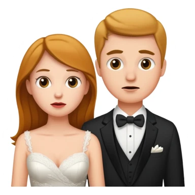 confused newlywed couple sticker