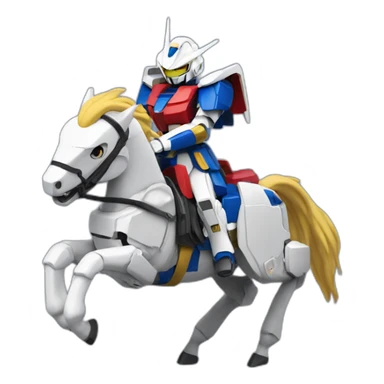 Gundam riding a horse sticker