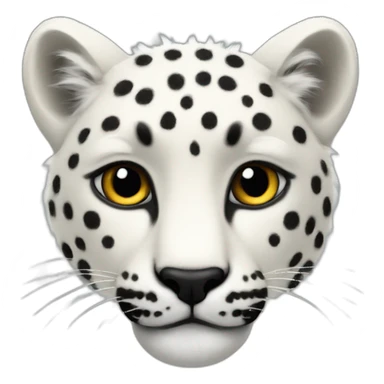white cheetah with a black mane made out of wool sticker