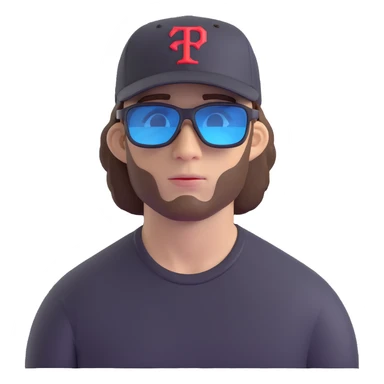 guy with brown hair, baseball cap, wearing polarized Pit Viper glasses sticker