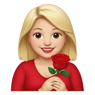 ash Trevino is a fat girl with blonde hair and has a rose in her hand  sticker