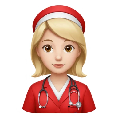 Nurse wearing red sticker