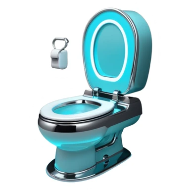 Shiny advanced futuristic Cyberpunk toilet sticker