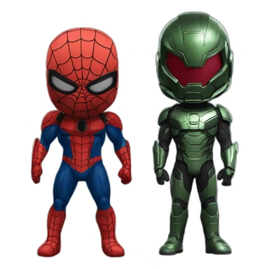 Halo Spartan and Spiderman sticker