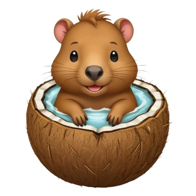 Make a capybara in a coconut sticker