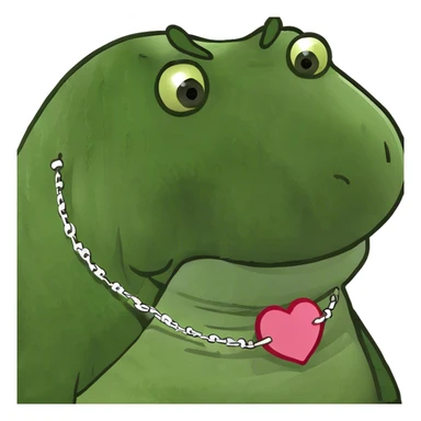 Hippo with hearts sticker