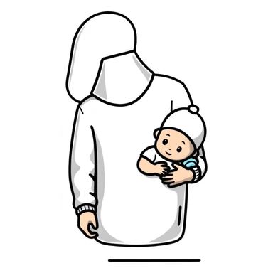 Man hiding with baby oil sticker