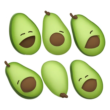 Generate a sleeping avocado emoji with a nightcap, symbolizing good sleep for proper nutrition. sticker