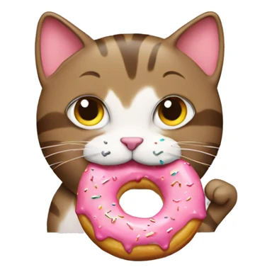 cat eating donut sticker