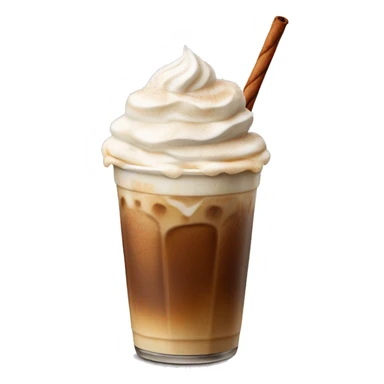 iced coffee with whipped cream and cinnamon sugar on top sticker