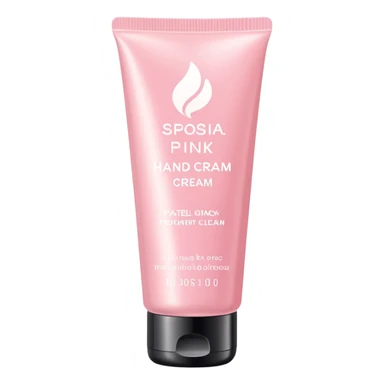 Pastel pink hand cream tube, sleek design, clean background sticker
